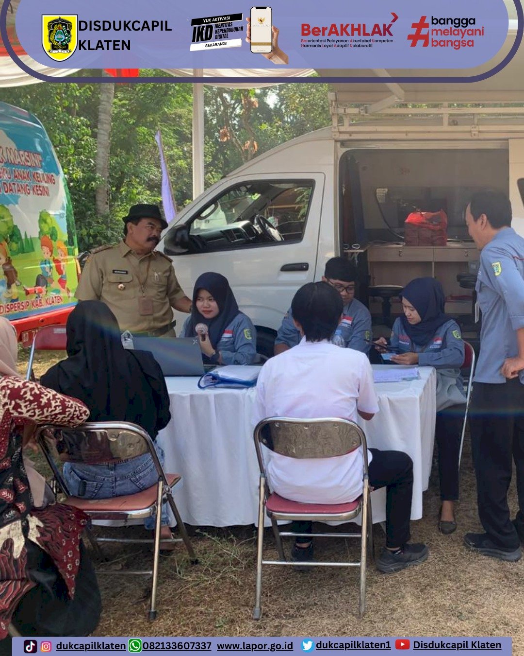 Disdukcapil Klaten Berikan Pelayanan Adminduk pada Kegiatan Sambung Rasa di Desa Kemalang