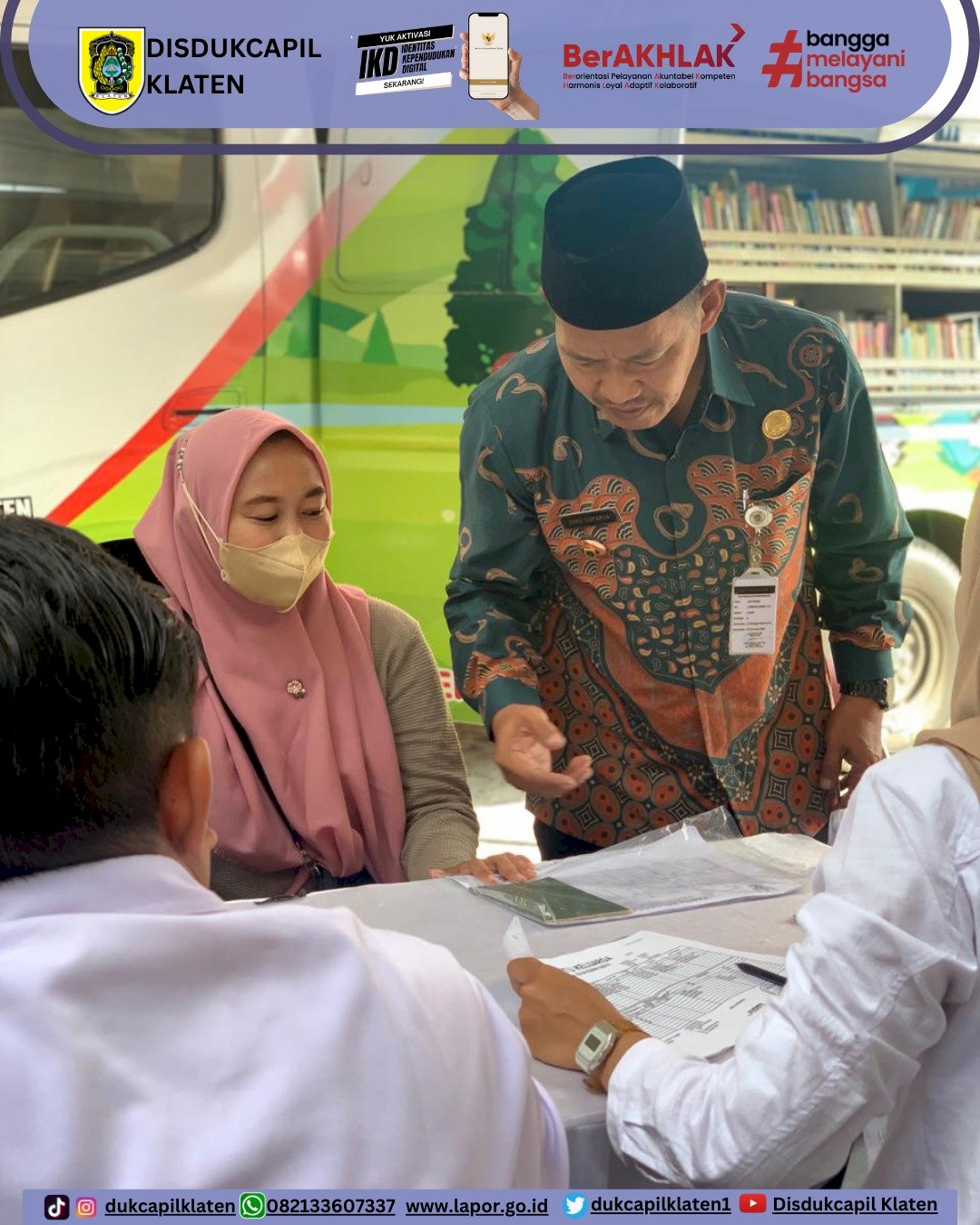 Disdukcapil Klaten Berikan Pelayanan Adminduk pada Kegiatan Sambung Rasa di Desa Karang, Kecamatan Delanggu