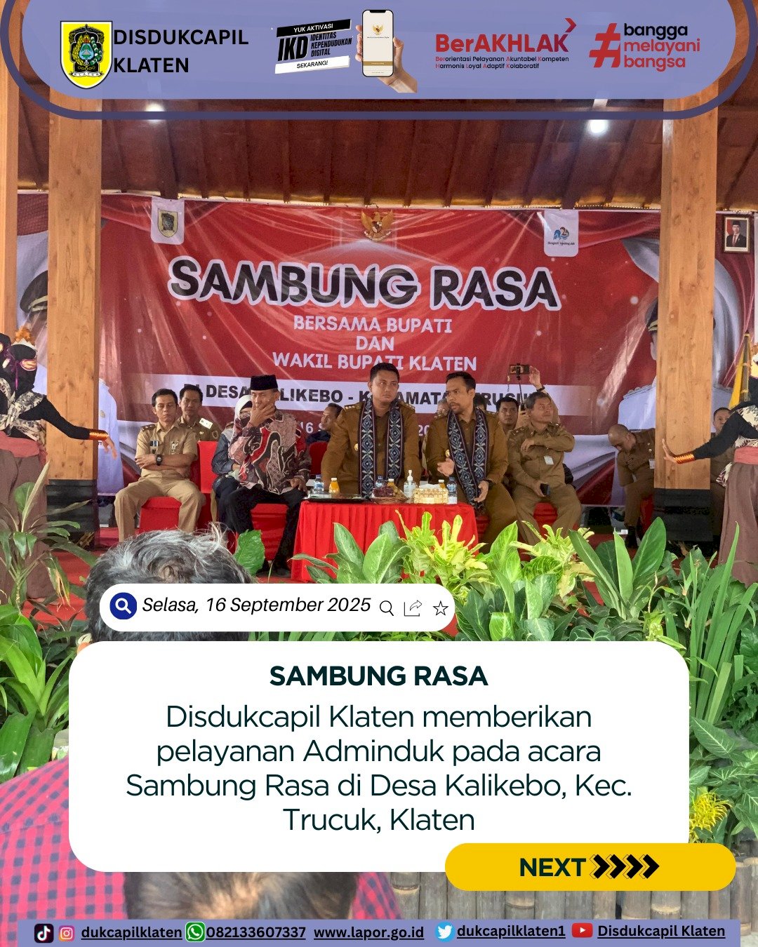 Sambang Warga Desa Kalikebo, Kec. Trucuk, Klaten. Selasa, 16 September 2025