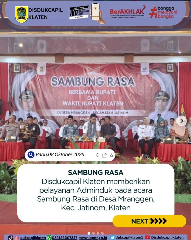 Sambung Rasa Desa Mranggen, Kec. Jatinom. Klaten.  Selasa, 08 Oktober 2025