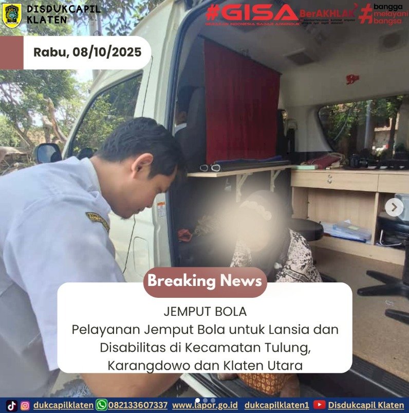 Disdukcapil Klaten Hadir Lebih Dekat Melalui Pelayanan Jemput Bola Untuk Lansia