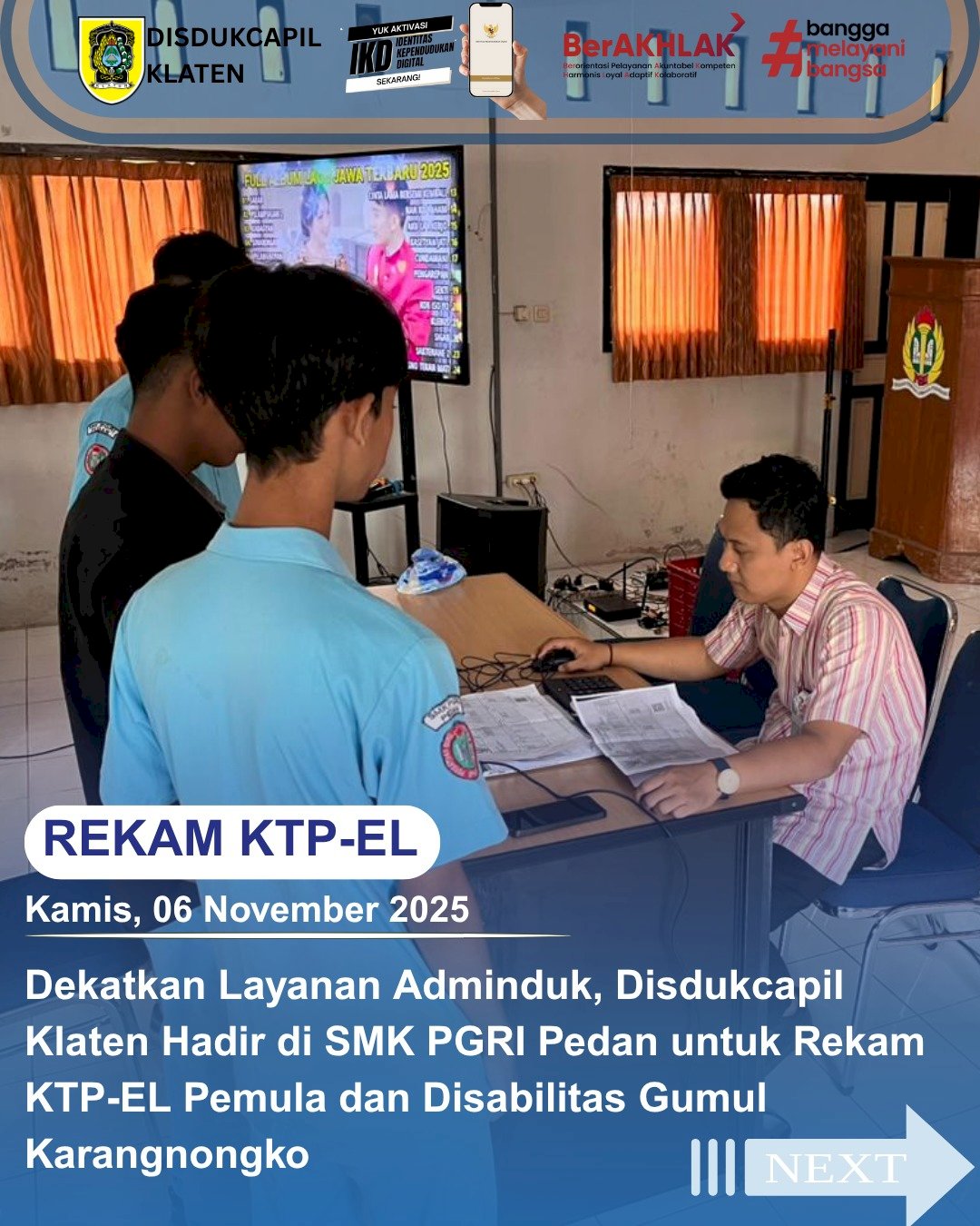 Pelayanan Adminduk Disdukcapil Klaten kembali hadir mendekatkan layanan kepada masyarakat.