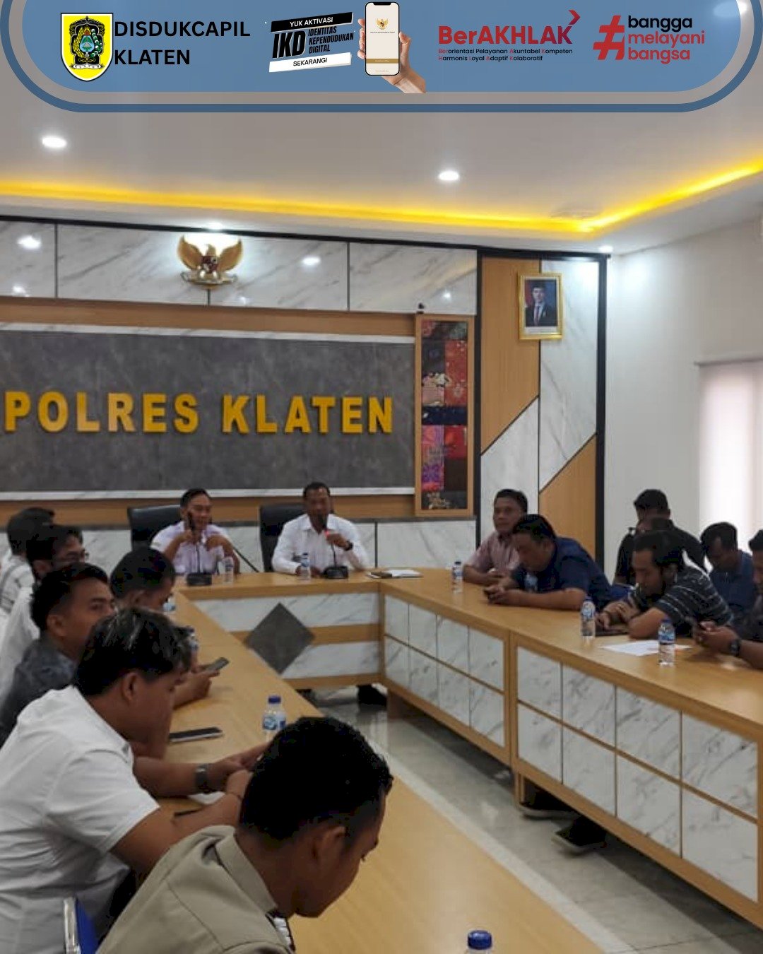 Dukcapil Klaten hadir di Polres Klaten untuk memberikan sosialisasi layanan digital adminduk.