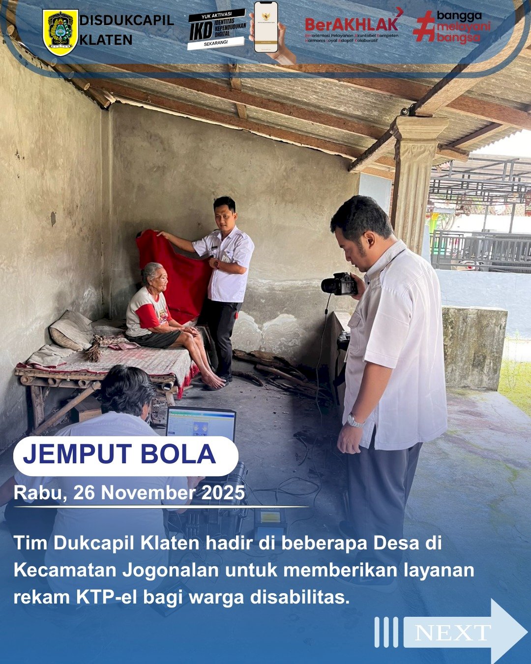 PELAYANAN JEMPUT BOLA DUKCAPIL KLATEN