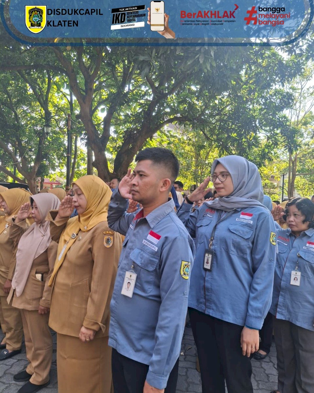 Disdukcapil Klaten Melaksanakan Apel Pagi 