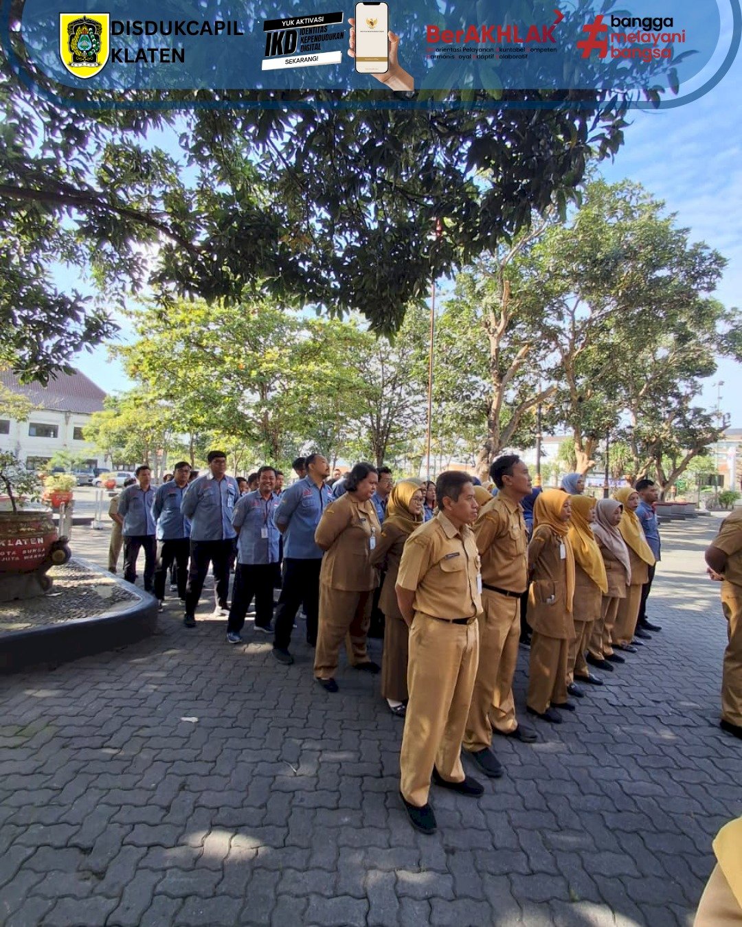 Disdukcapil Klaten Melaksanakan Apel Pagi 