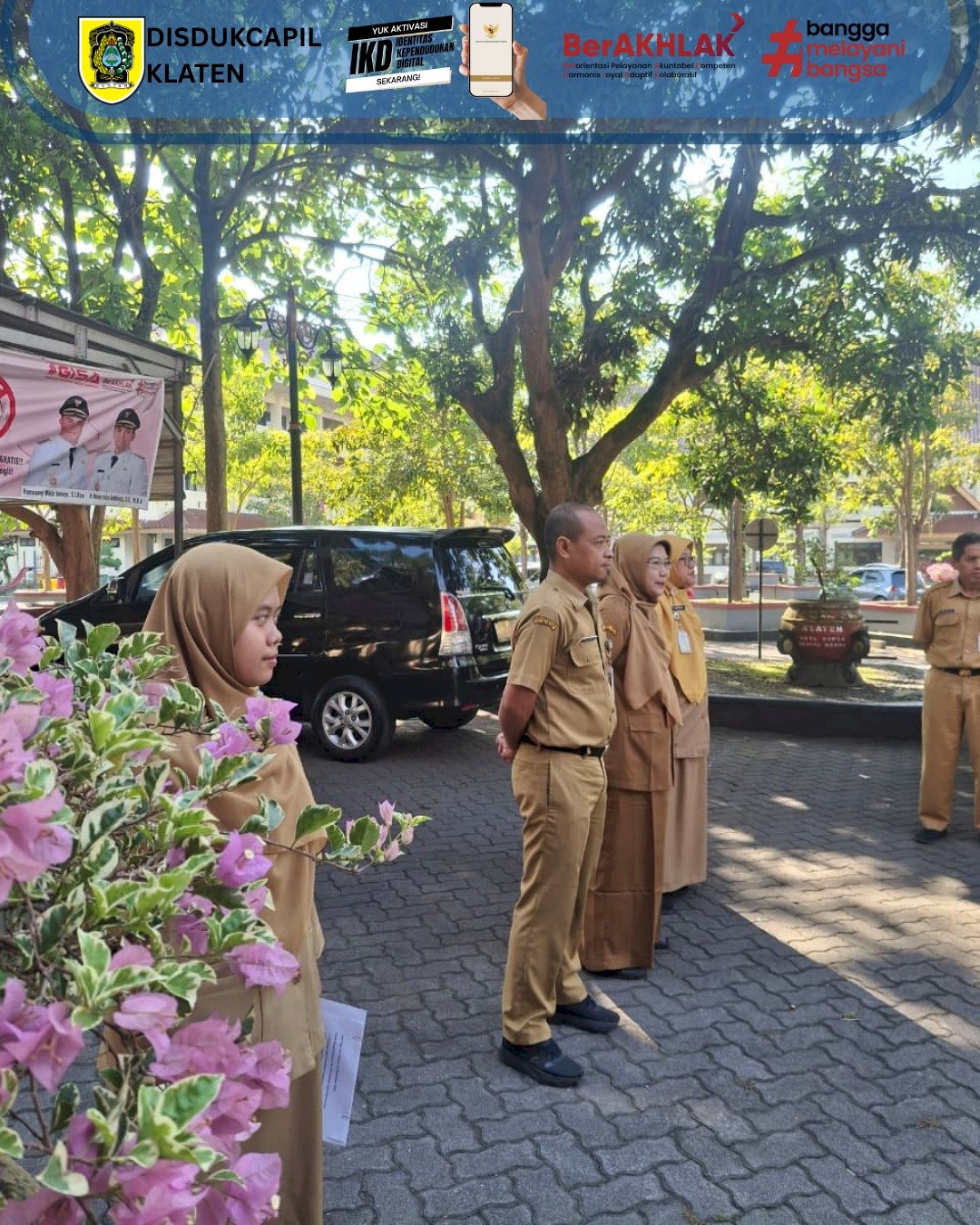 Disdukcapil Klaten Melaksanakan Apel Pagi 
