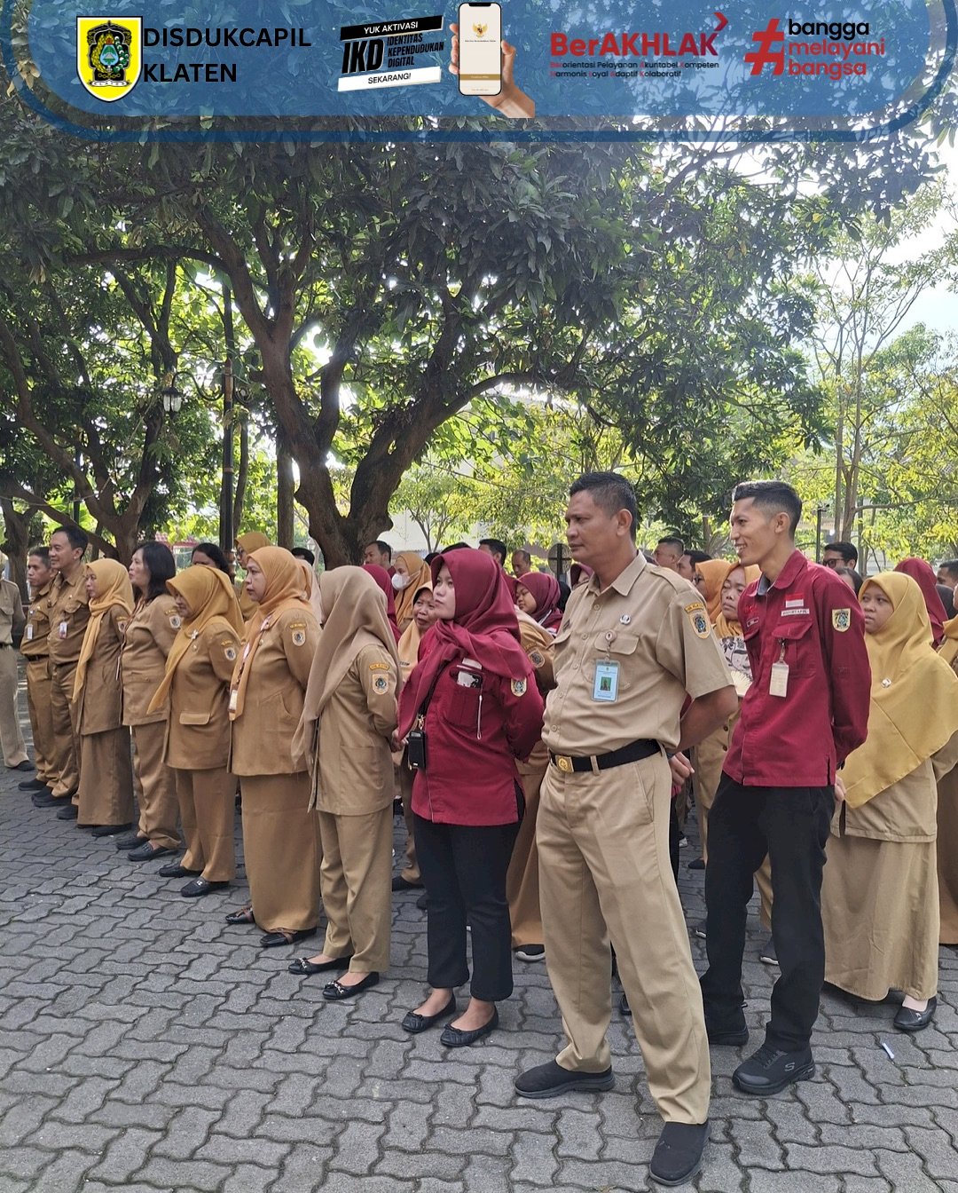 Disdukcapil Klaten Melaksanakan Apel Pagi 