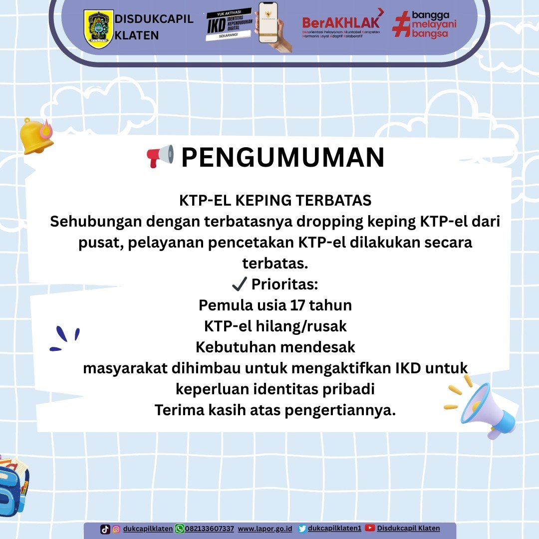 PENGUMUMAN KTP-EL