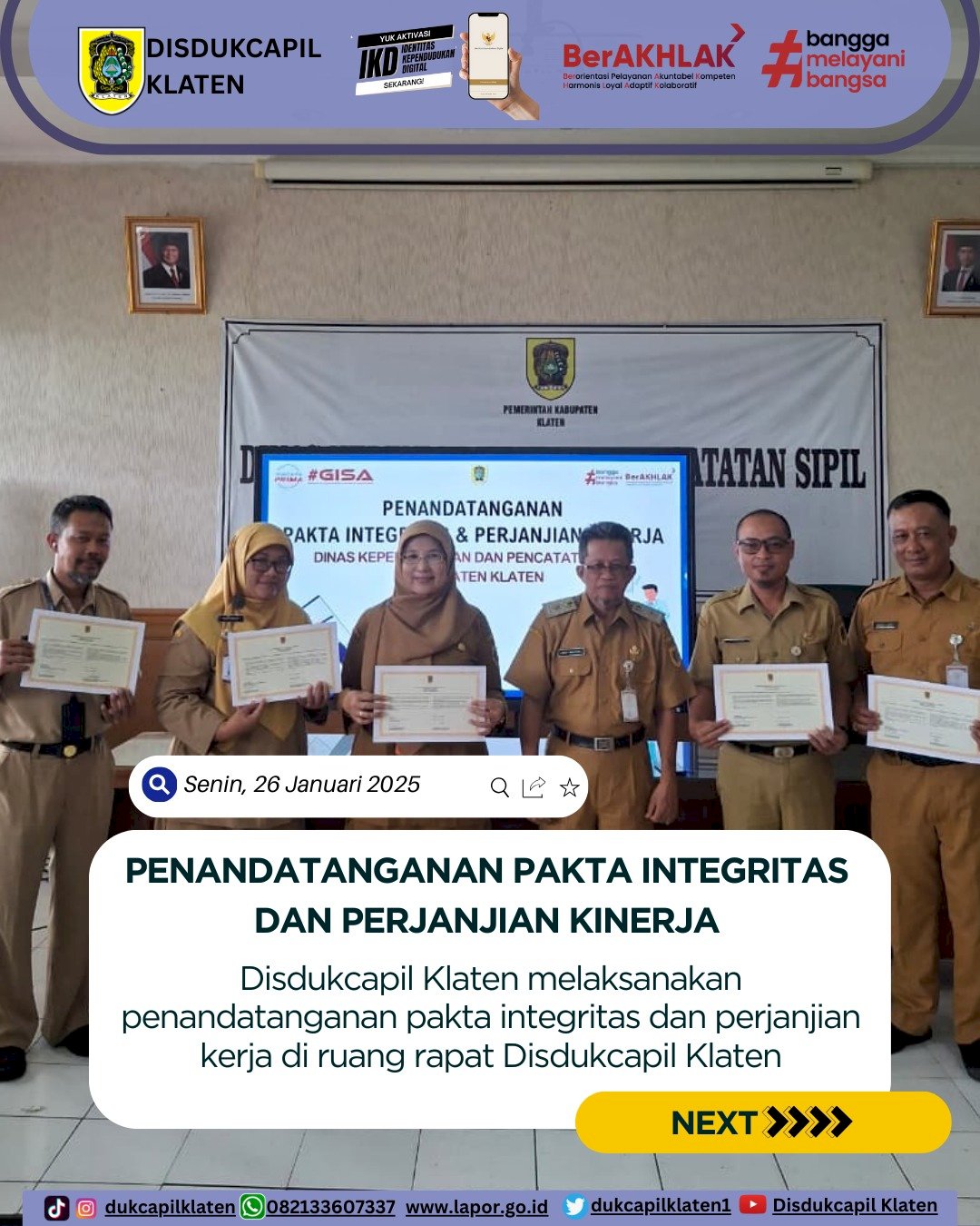 Penandatanganan Pakta Integritas dan Perjanjian Kerja