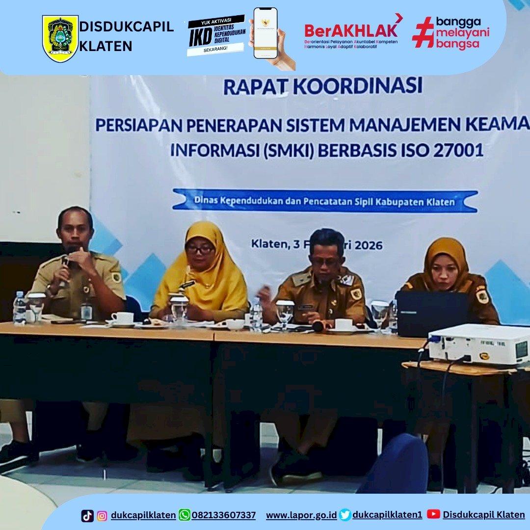 Rapat Koordinasi Persiapan Penerapan Sistem Manajamen Keamanan Sistem Informasi (SMKI) Berbasis ISO 27001