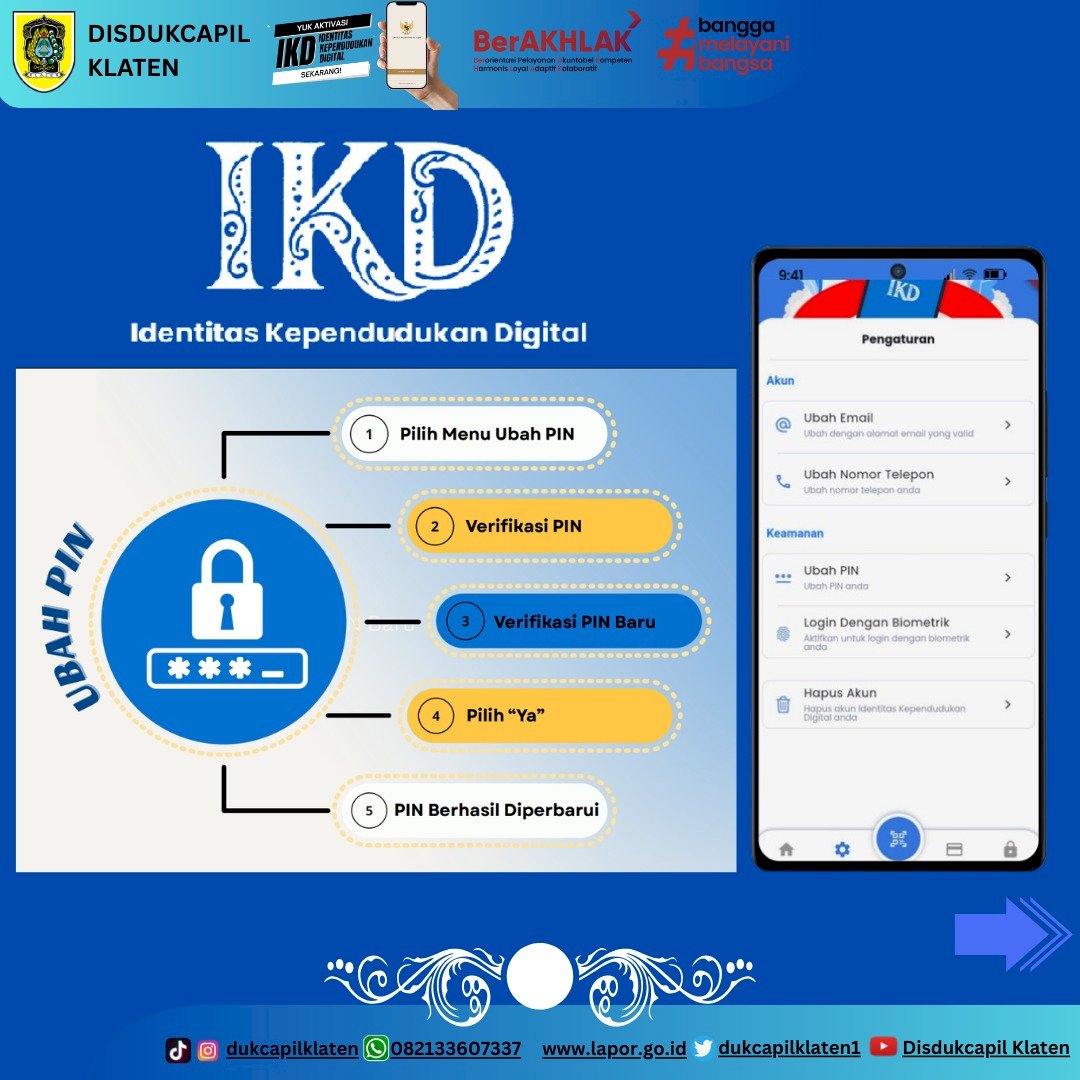 CARA MENGGANTI PIN IDENTITAS KEPENDUDUKAN DIGITAL (IKD)