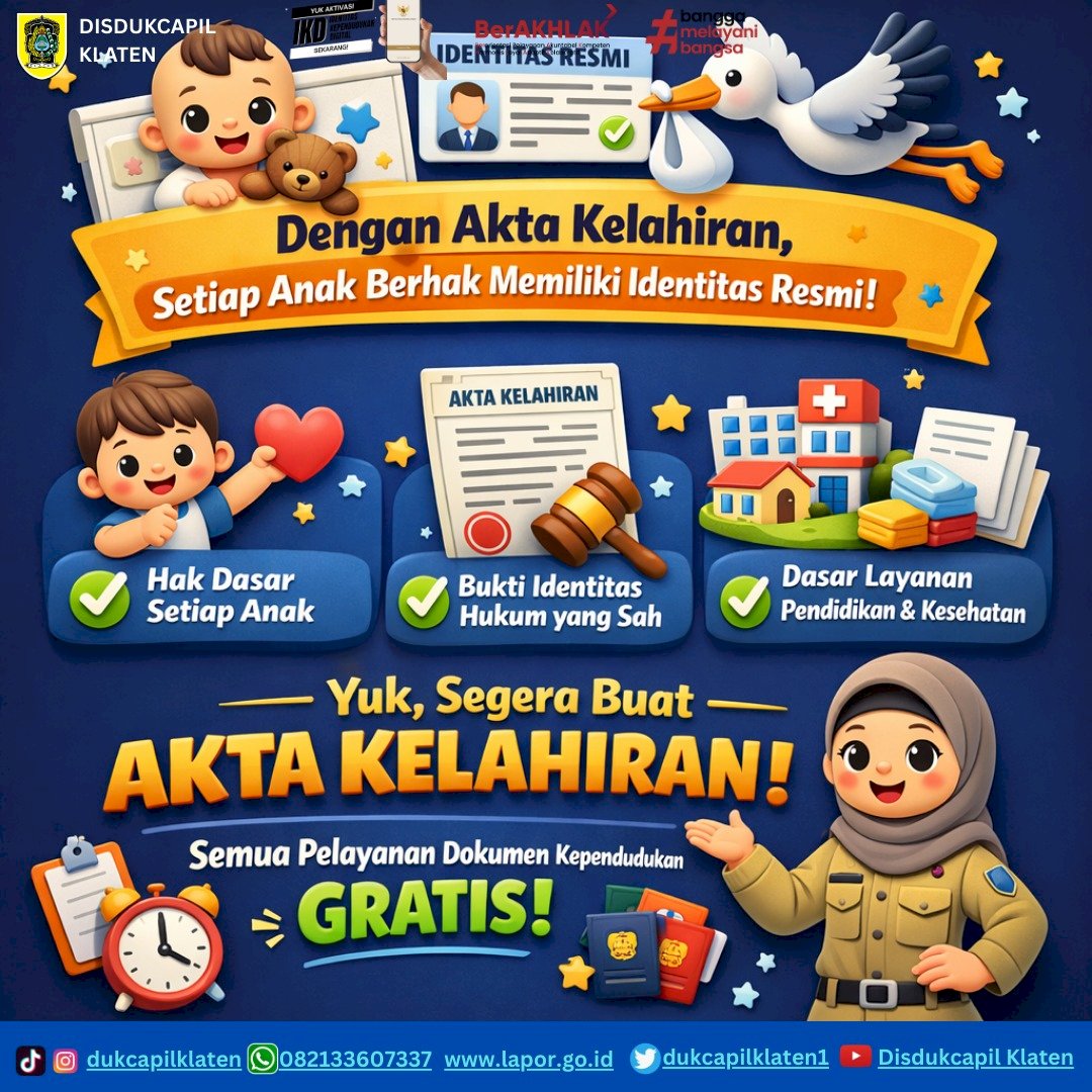 Jenis Akta Kelahiran berdasarkan Permendagri Nomor 108 Tahun 2019