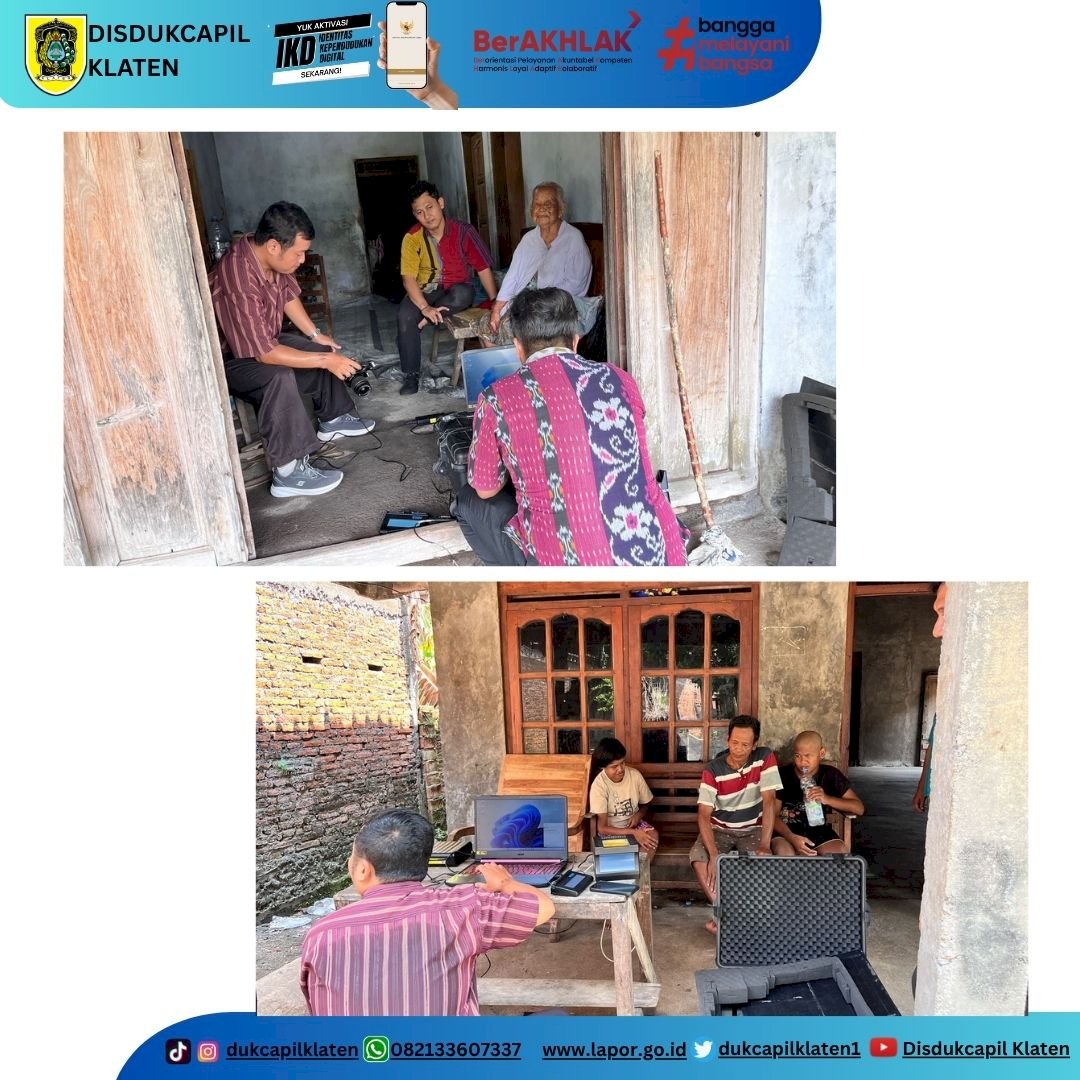 Disdukcapil Klaten memberikan Pelayanan Jemput Bola Rekam KTP-El bagi Lansia dan Penyandang Disabilitas 