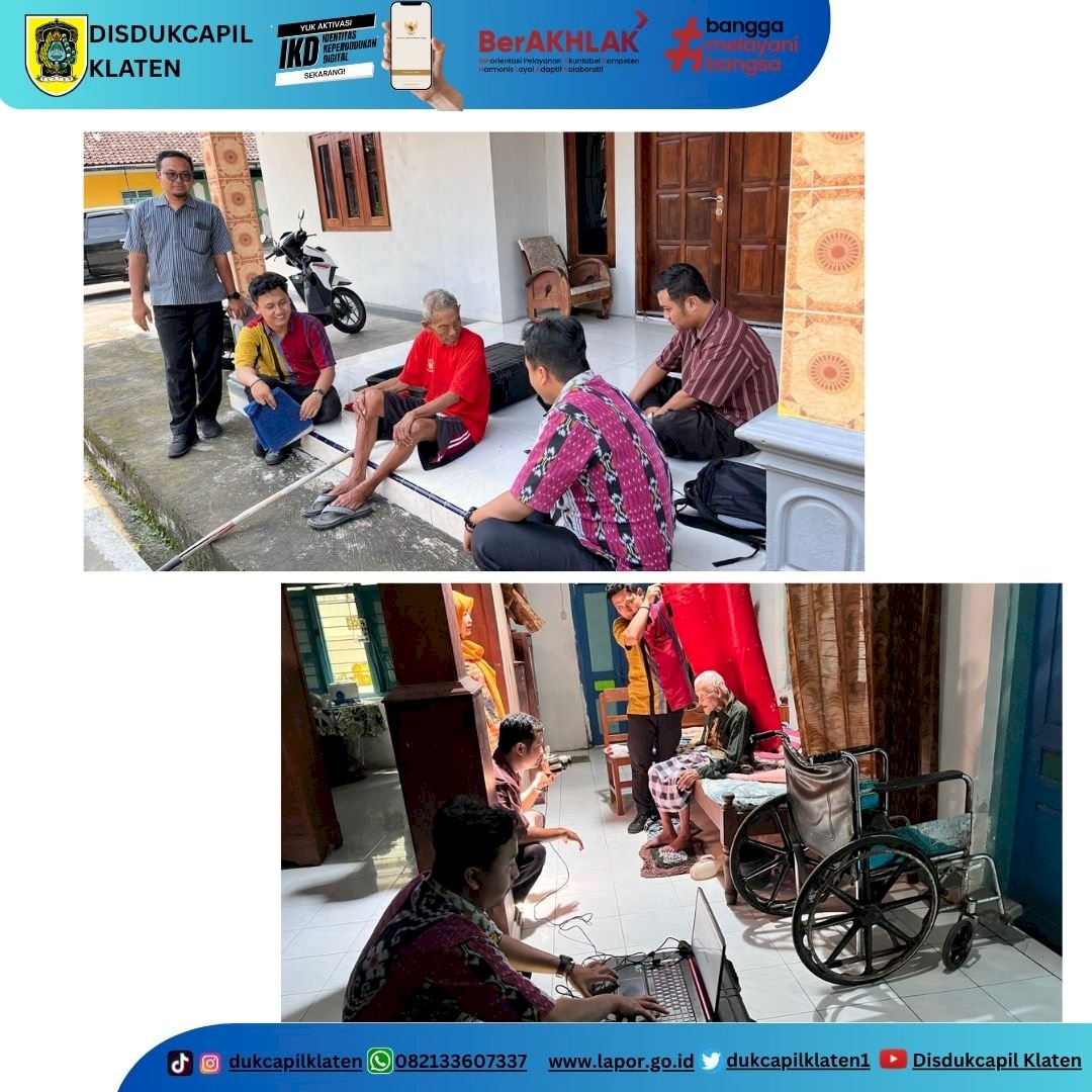 Disdukcapil Klaten memberikan Pelayanan Jemput Bola Rekam KTP-El bagi Lansia dan Penyandang Disabilitas 