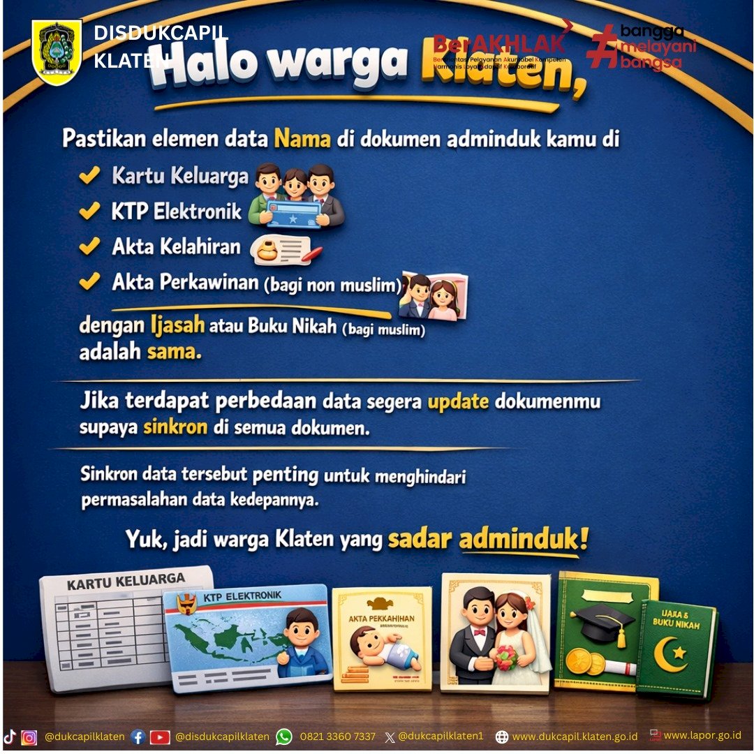 Yuk, Jadi Warga Klaten Yang Sadar Adminduk!