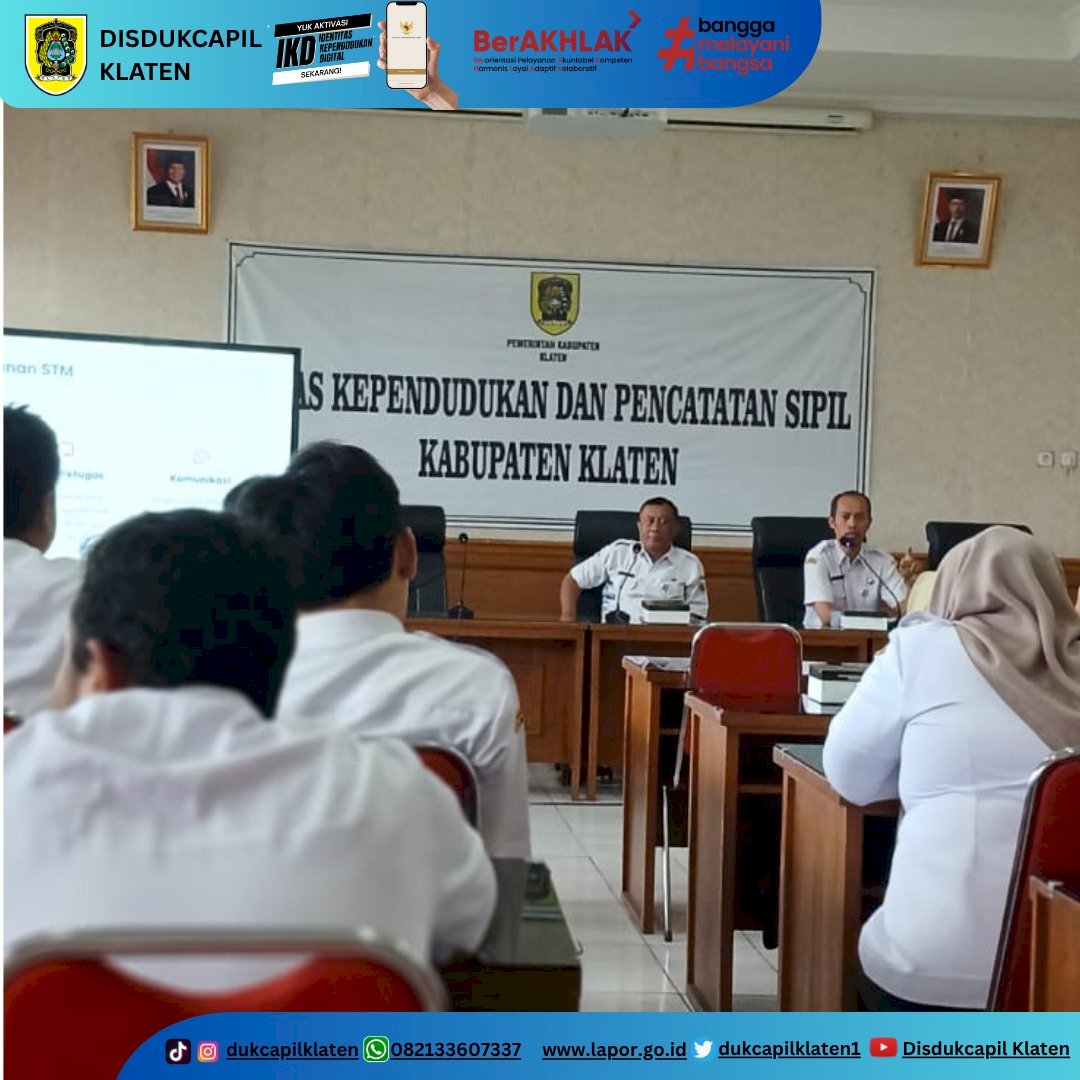Dinas Dukcapil Klaten mengadakan Rapat Koordinasi dan Pembinaan Persiapan Sakura Tatap Muka Bagi Operator SIAK
