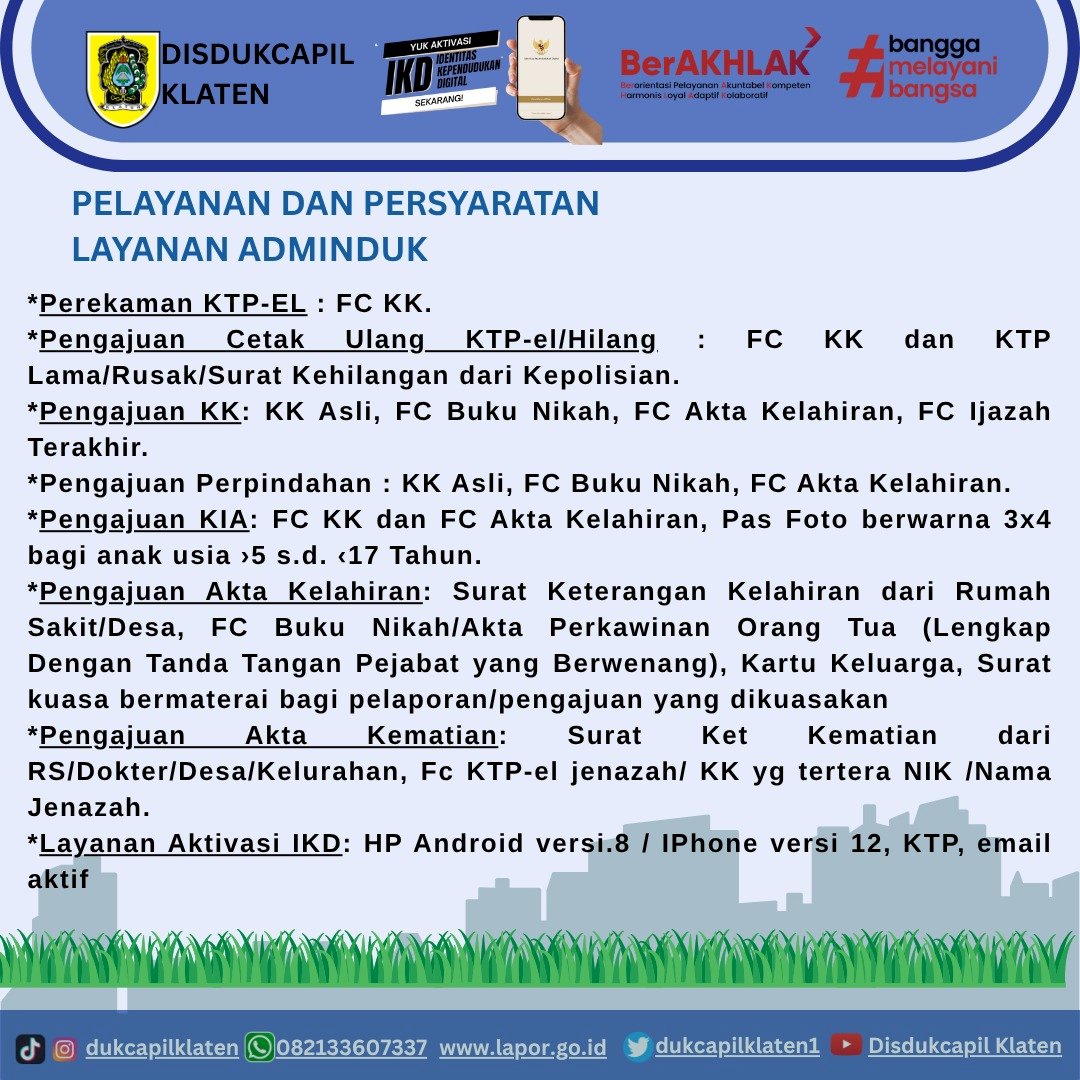 PELAYANAN ADMINDUK DUKCAPIL KLATEN DI CAR FREE DAY (CFD)