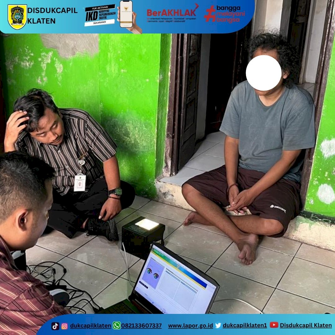 Disdukcapil Klaten memberikan Pelayanan Jemput Bola Rekam KTP-El