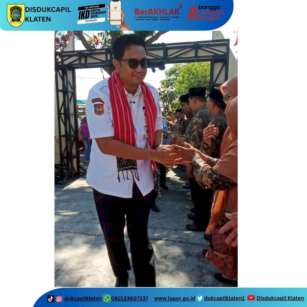 Dinas Dukcapil melaksanakan pelayanan adminduk di kegiatan Sambung Rasa pada hari Rabu 1 Juli 2026 di Desa Karanglo Kecamatan Polanharjo.