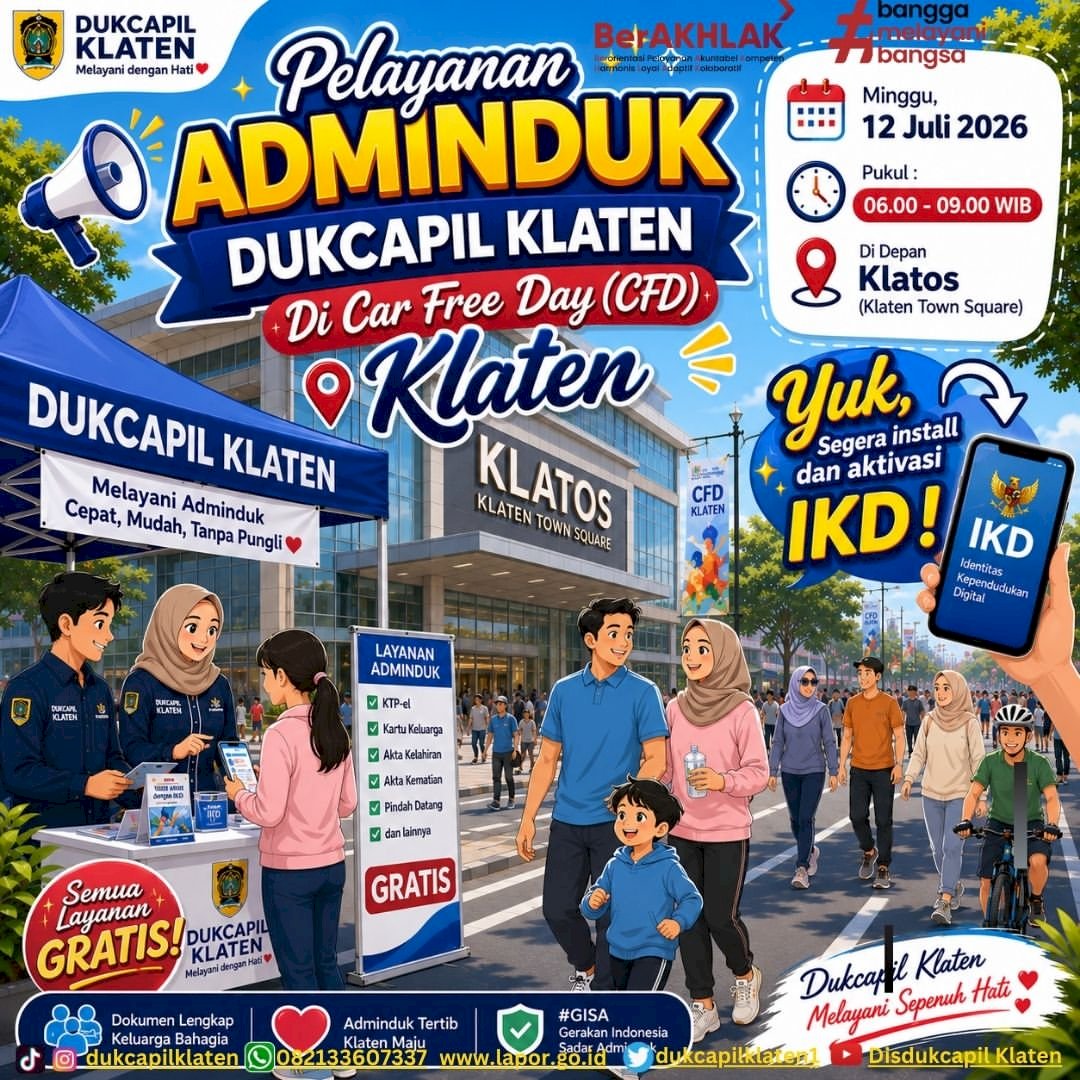 Dukcapil Klaten in Car Free Day (CFD)