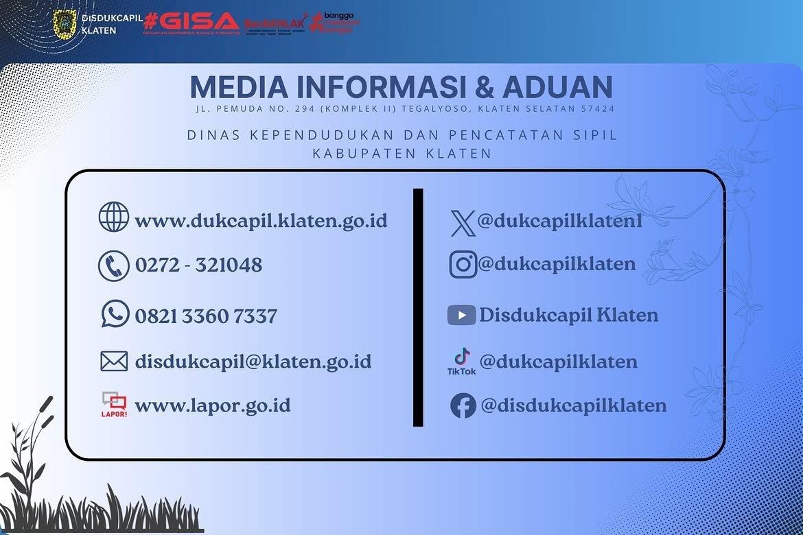 Sedia Dokumen Sebelum Diperlukan, Disdukcapil Klaten Tegaskan Semua Pelayanan Adminduk Gratis!
