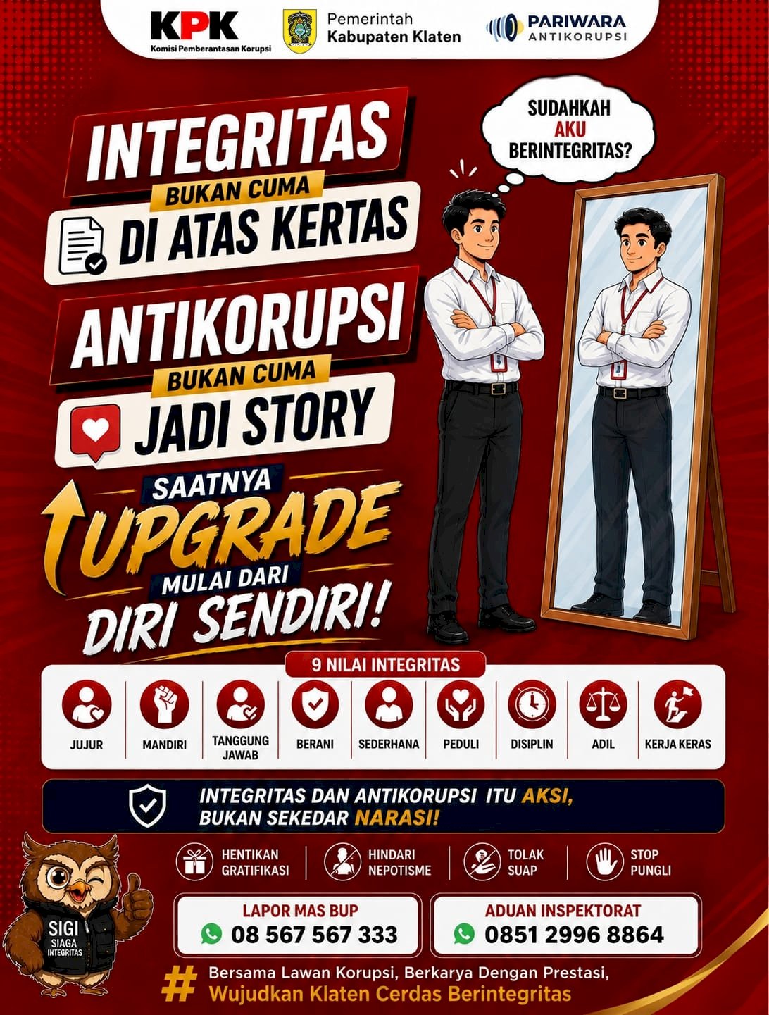 Integritas Itu Aksi, Bukan Sekadar Narasi: Pemkab Klaten dan KPK Ajak ASN Mulai dari Diri Sendiri
