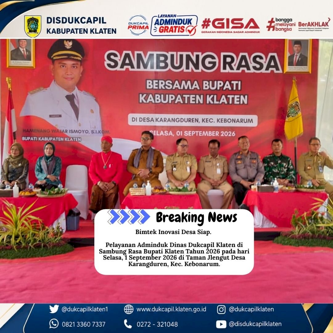 PELAYANAN ADMINDUK DI SAMBUNG RASA BUPATI KLATEN TAHUN 2026