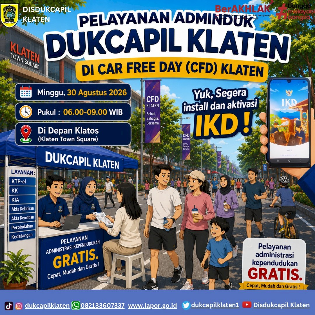 PELAYANAN DUKCAPIL DI CAR FREE DAY (CFD) KLATEN