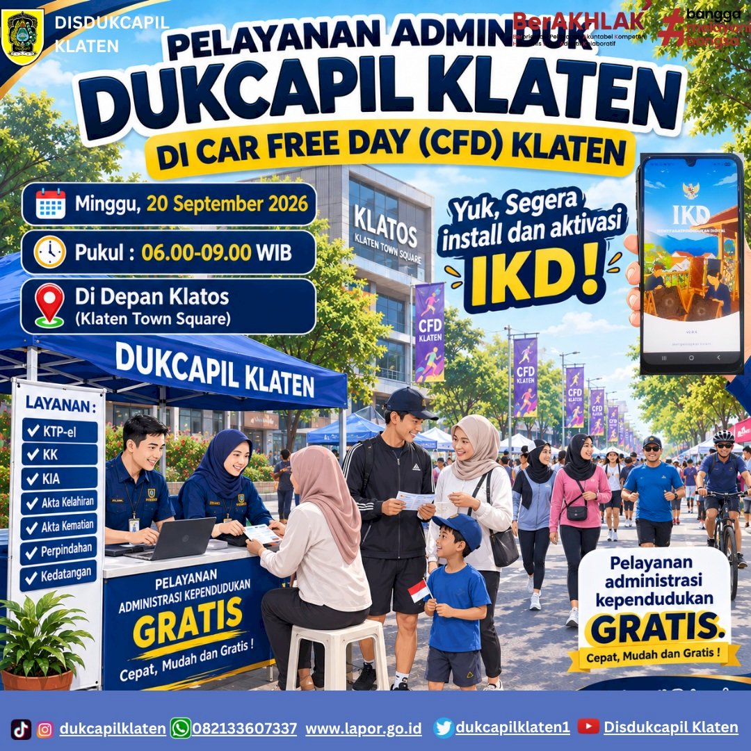 Dukcapil Klaten in Car Free Day (CFD)