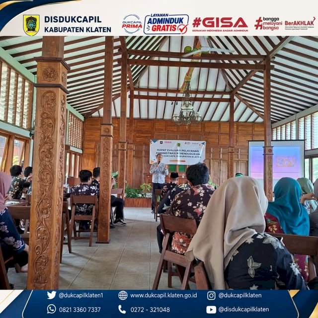 RAPAT EVALUASI DAN BIMBINGAN TEKNIS PENINGKATAN KUALITAS PELAYANAN TATAP MUKA ADMINISTRASI KEPENDUDUKAN