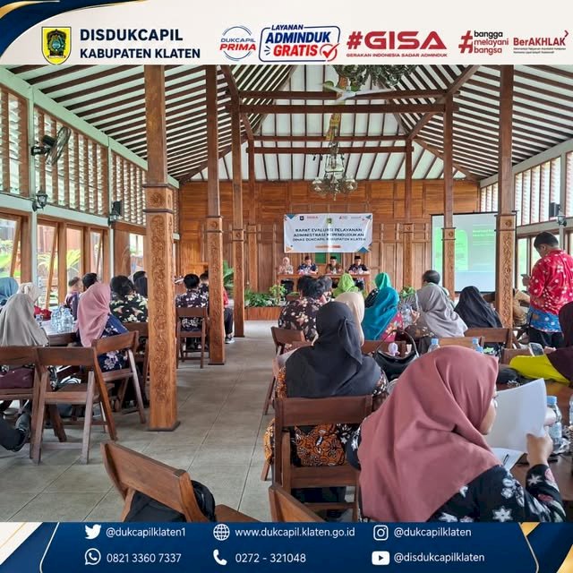 RAPAT EVALUASI DAN BIMBINGAN TEKNIS PENINGKATAN KUALITAS PELAYANAN TATAP MUKA ADMINISTRASI KEPENDUDUKAN
