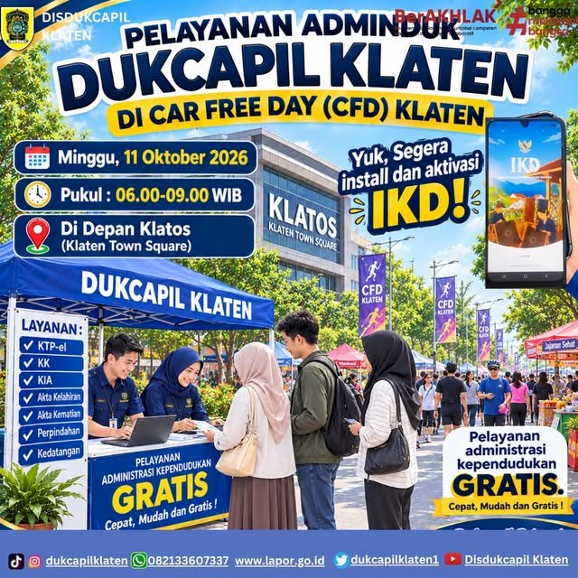 Dukcapil Klaten in Car Free Day (CFD)