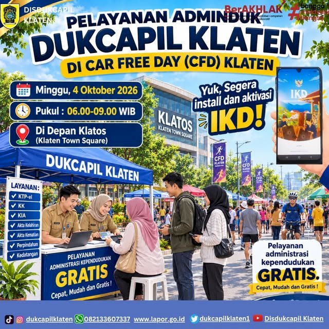 Dukcapil Klaten in Car Free Day (CFD)